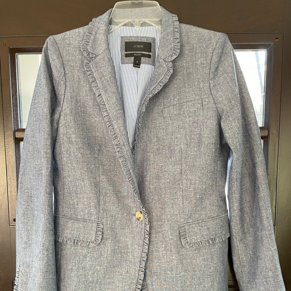 J. Crew Women’s Regent Denim Blue Colored Suit Jacket, size 6.